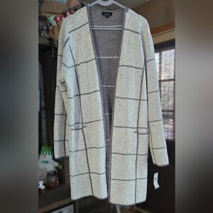 Brand New With Tags .  Alyx Women's Cream and Gray Grid Cardigan